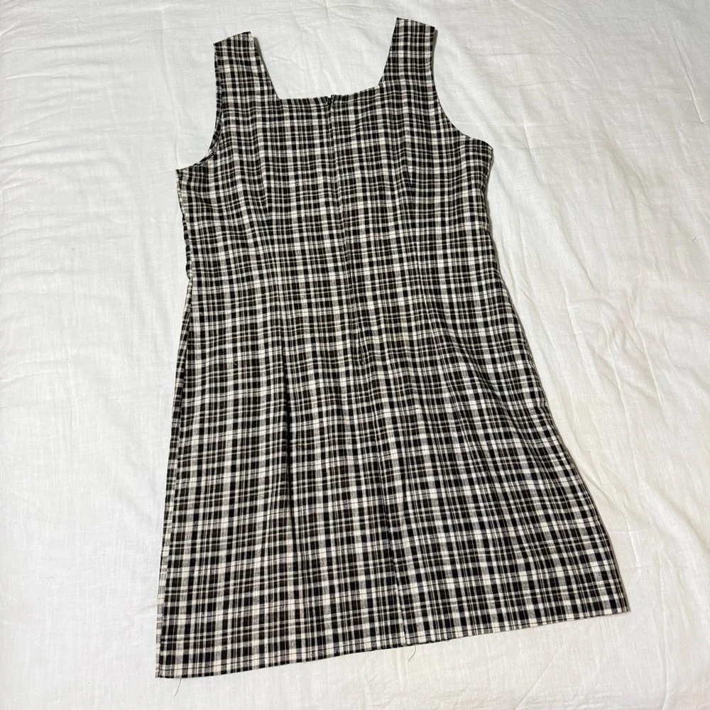 Tracy Evans Vintage Black and White Plaid Mini Dress - Picture 3 of 5
